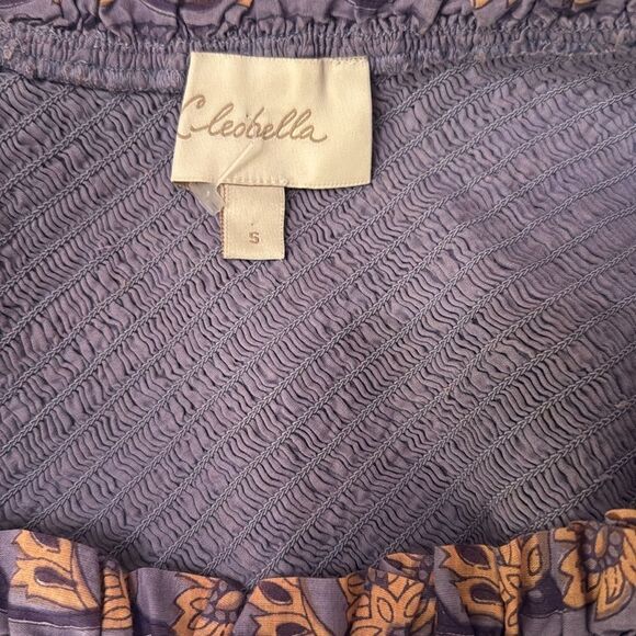 Cleobella Cassidy Purple Floral One Shoulder 100% Cotton-E1 - Picture 8 of 9